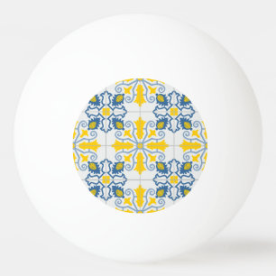 Blauw en geel Portugees tegels patroon Pingpongbal