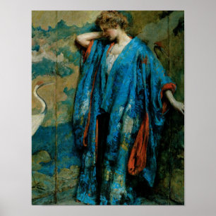 Blauw en geel poster