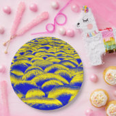 Blauw en geel Rockscape Papieren Bordje (Feest)