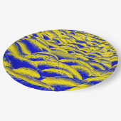 Blauw en geel Rockscape Papieren Bordje (Gekanteld)