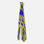 Blauw en geel Rockscape Stropdas (Achterkant)