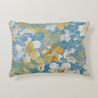 Blauw en geel Shabby Cottage Butterfly Accent Kussen