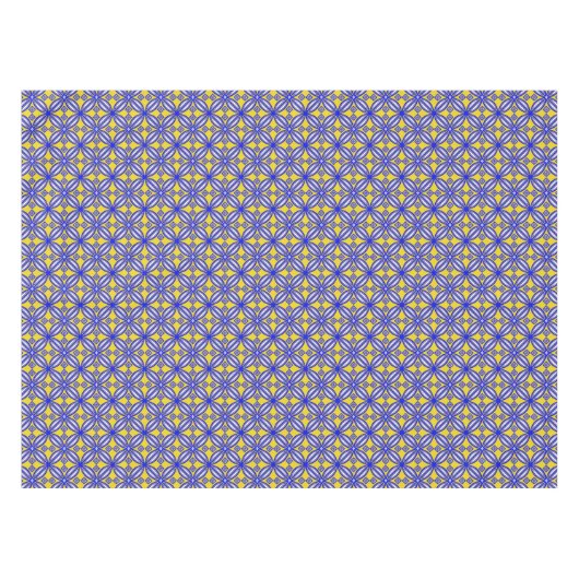 Blauw en geel Spaans Tegel patroontafelkleed Tafelkleed (Voorkant (Horizontaal))