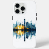 Blauw en Geel Stadspanorama Case-Mate iPhone Case (Achterkant)