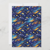 Blauw en geel Sterrennacht 21ste verjaardag Kaart (Achterkant)