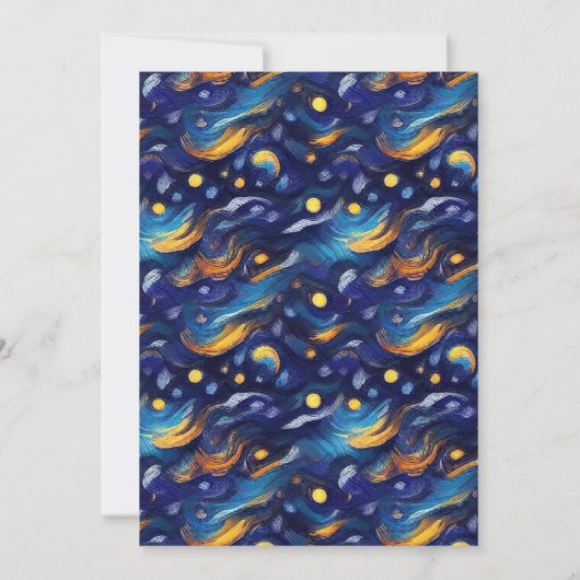 Blauw en geel Sterrennacht 21ste verjaardag Kaart (Achterkant)