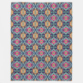 Blauw en Geel Stijlvol Boheems Fleece Deken (Voorkant)