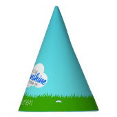 Blauw en geel Sunshine Verjaardag Feesthoedjes (Rechts)