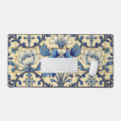 Blauw en geel Tegel ontwerp Bureaumat (Keyboard & Muis)