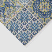 Blauw en geel tegel ontwerp decoupage tissue papie tissuepapier (Detail)