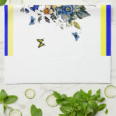 blauw en geel theedoek (Gevouwen)