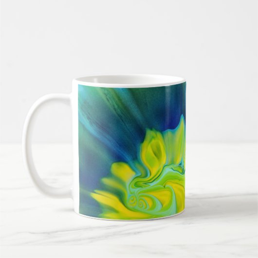 Blauw en Geel Tie Dye Koffiemok (Links)