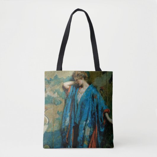 Blauw en geel tote bag (Voorkant)