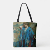 Blauw en geel tote bag (Achterkant)