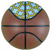 Blauw en geel trellis, rooster, quatrefoil basketbal (Rechts)