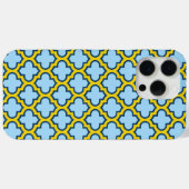 Blauw en geel trellis, rooster, quatrefoil Case-Mate iPhone case (Achterkant (horizontaal))