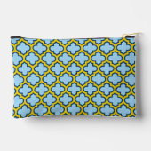 Blauw en geel trellis, rooster, quatrefoil etui (Achterkant)