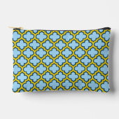 Blauw en geel trellis, rooster, quatrefoil etui (Voorkant)