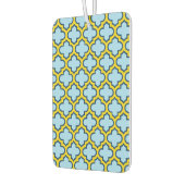 Blauw en geel trellis, rooster, quatrefoil luchtverfrisser (Links)