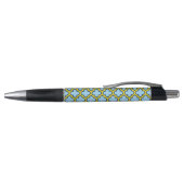 Blauw en geel trellis, rooster, quatrefoil pen (Bovenkant)
