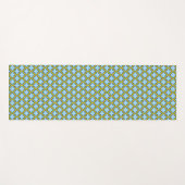 Blauw en geel trellis, rooster, quatrefoil yogamat (Voorkant (horizontaal))