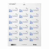 Blauw en geel Tropical Beach Adres Etiket (Full Sheet)