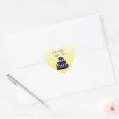 Blauw en Geel Trouwtaart Hart Sticker (Envelop)