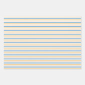 Blauw en geel Tuscan Damask Inpakpapier Vel (Voorkant 3)