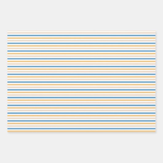 Blauw en geel Tuscan Damask Inpakpapier Vel (Voorkant 3)