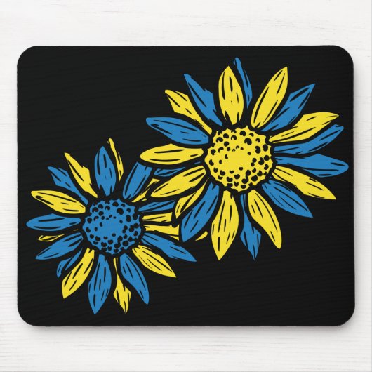 BLAUW- EN GEEL-UKRANISCHE SUNFLOWERS MUISMAT (Voorkant)