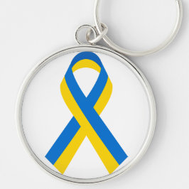 BLAUW- EN GEEL-URKANIAANSE RIBBON SLEUTELHANGER