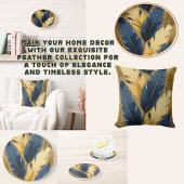 Blauw en geel veren zandsteen Onderzetter