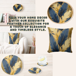 Blauw en geel veren zandsteen Onderzetter