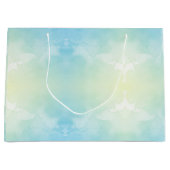 Blauw en geel verloop geschenktas met wit groot cadeauzakje (Voorkant)
