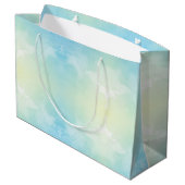 Blauw en geel verloop geschenktas met wit groot cadeauzakje (Achterkant Gekanteld)