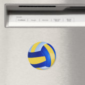 Blauw en Geel Volleybal Magneet (Insitu (Vaatwasser))