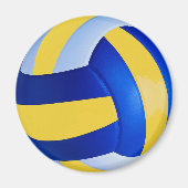 Blauw en Geel Volleybal Magneet (Voorkant)