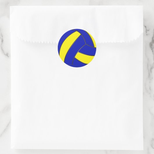 Blauw en Geel Volleybal Stickers (Tas)