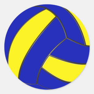 Blauw en Geel Volleybal Stickers