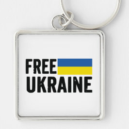 BLAUW- EN GEEL VRIJ OEKRAÏNE SLEUTELHANGER