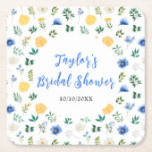 Blauw en geel Vrijgezellenfeest Kartonnen Onderzetters (Voorkant)