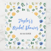 Blauw en geel Vrijgezellenfeest Wijn Etiket (Enkel label)