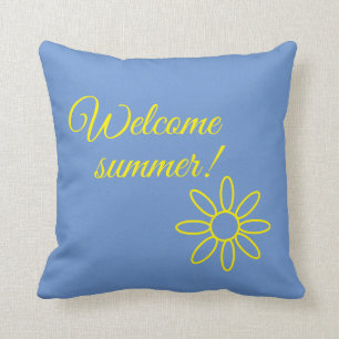 Blauw en geel, welkomstzomer! kussen