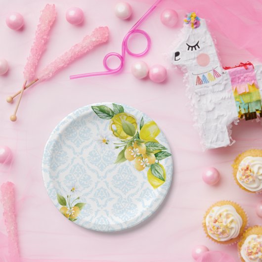 Blauw en Geel Ze vond haar Main Squeeze Welkom Papieren Bordje (Feest)