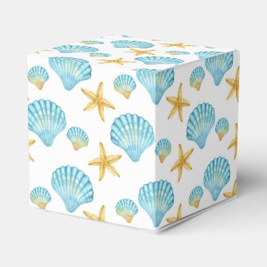 Blauw en geel Zee Bedankdoosjes (Achterkant)