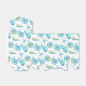 Blauw en geel Zee Bedankdoosjes (Uitgevouwen)