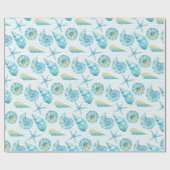 Blauw en geel Zee Cadeaupapier (Vlak)