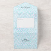 Blauw en geel Zee - Nautical Wedding All In One Uitnodiging (Buitenkant)