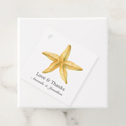 Blauw en geel Zee - Nautical Wedding Bedankjes Labels (In situ)