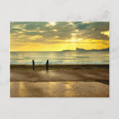 Blauw en geel zeegezicht briefkaart (Voorkant)